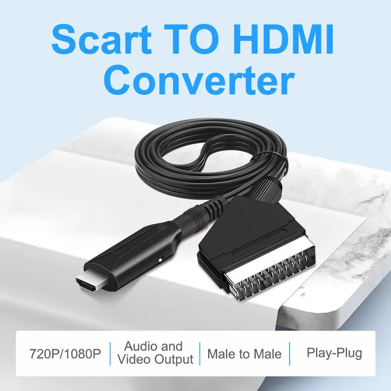 Scart auf hdmi Kompatibel Kabel Converter Professional Video Audio Adapter für HD TV DVD Spiel Zubehör