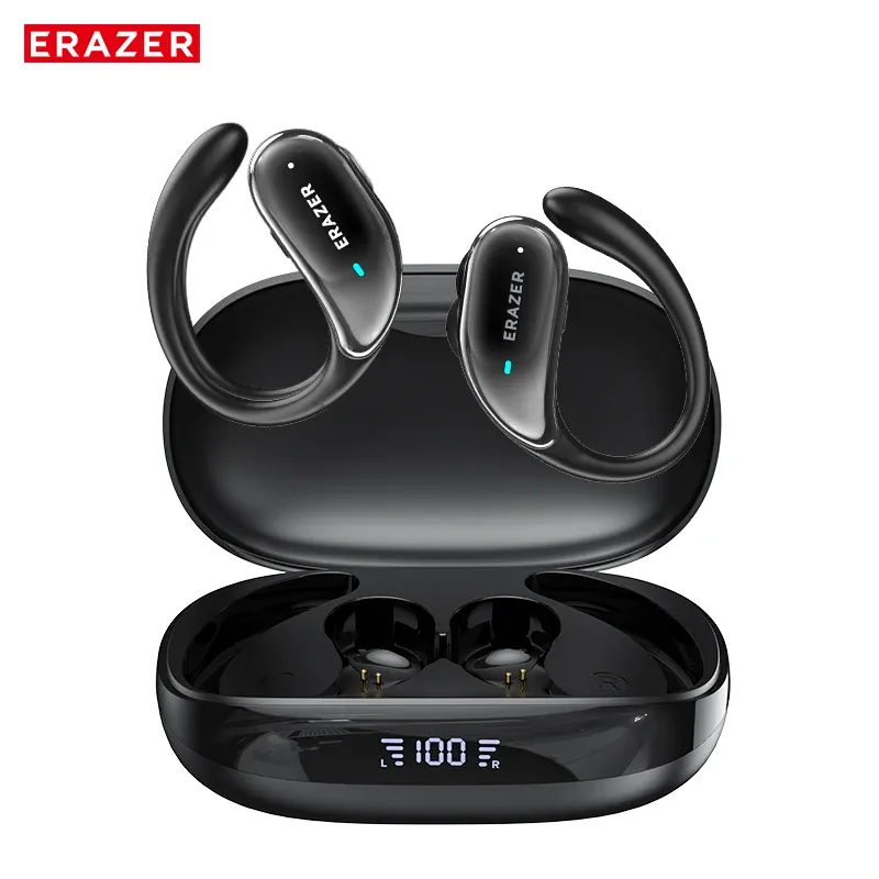 XT80 Bluetooth 5.3-Kopfhörer, echte kabellose Kopfhörer mit Mikrofon, Knopfsteuerung, Rauschunterdrückung, Ohrbügel, wasserdichtes Headset