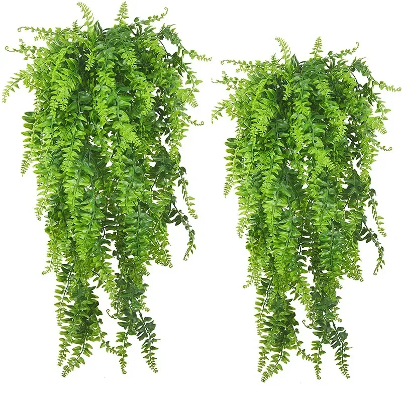 90 cm künstliche Pflanzenrebe, Heimdekoration, zum Aufhängen, Kunststoff, Blatt, Gras, Girlande, Hochzeit im Freien, Party-Dekorationen, gefälschter Rattan-Efeu