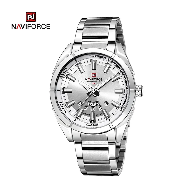 NAVIFORCE Klassische Casual Uhr für Männer Edelstahl teel Sport Wasserdichte Männliche Uhren Quarz Datum Display Uhr Relogio Masculino