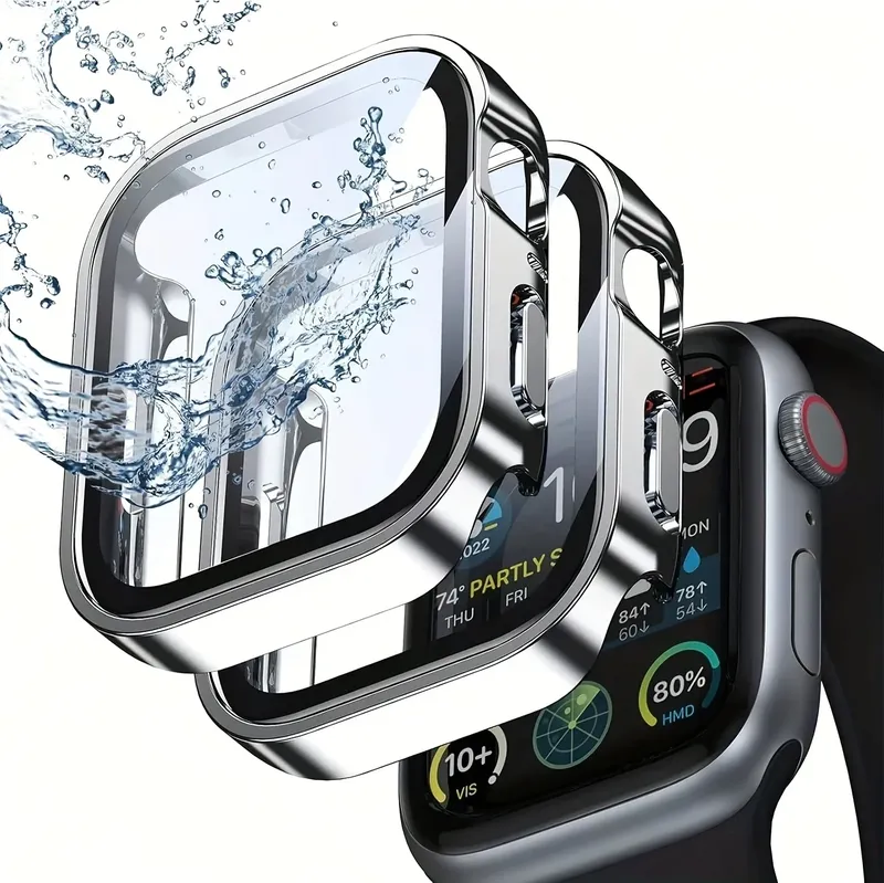 Schutzhülle für Apple Watch 40 41 42 44 45 46mm Ultradünnes Sturzsicheres Wasserdichtes Hartglas für Serie 11 10 9 8 7 6 5 4 3