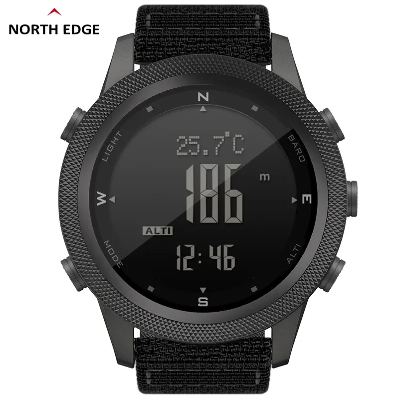 NORTH EDGE APACHE-46 Männer Digitaluhr Outdoor Sport Laufen Schwimmen Outdoor Sport Uhren Höhenmesser Barometer Kompass WR50M