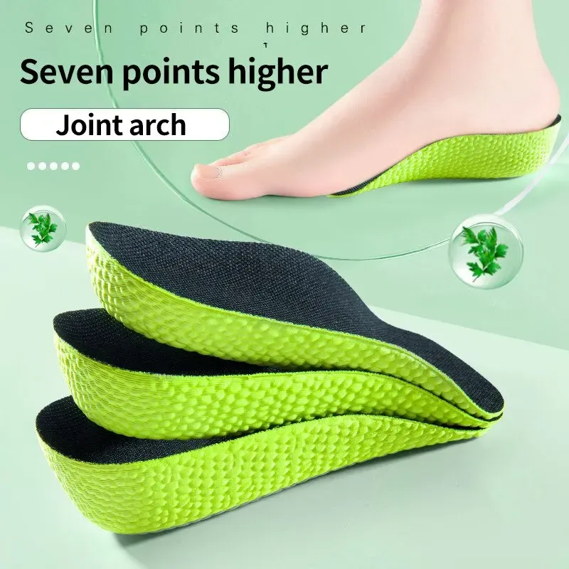 1 Paar höhenvergrößernde Einlegesohlen für Männer und Frauen, Schuhe, Plattfüße, Fußgewölbeunterstützung, orthopädische Einlegesohlen, Turnschuhe, Fersenlift, halbe Schuhpolster