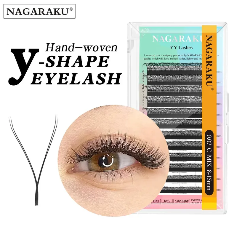 NAGARAKU YY Shape Handgewebte Premium-Wimpernverlängerung