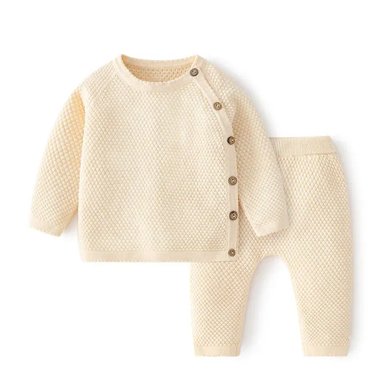 Baby Kleidung Sets Ensembles Baumwolle Frühling Neugeborenen Jungen Mädchen Kleinkind Kleidung Tops Und Hosen Gestrickte Pullover Baby Pyjamas Sets