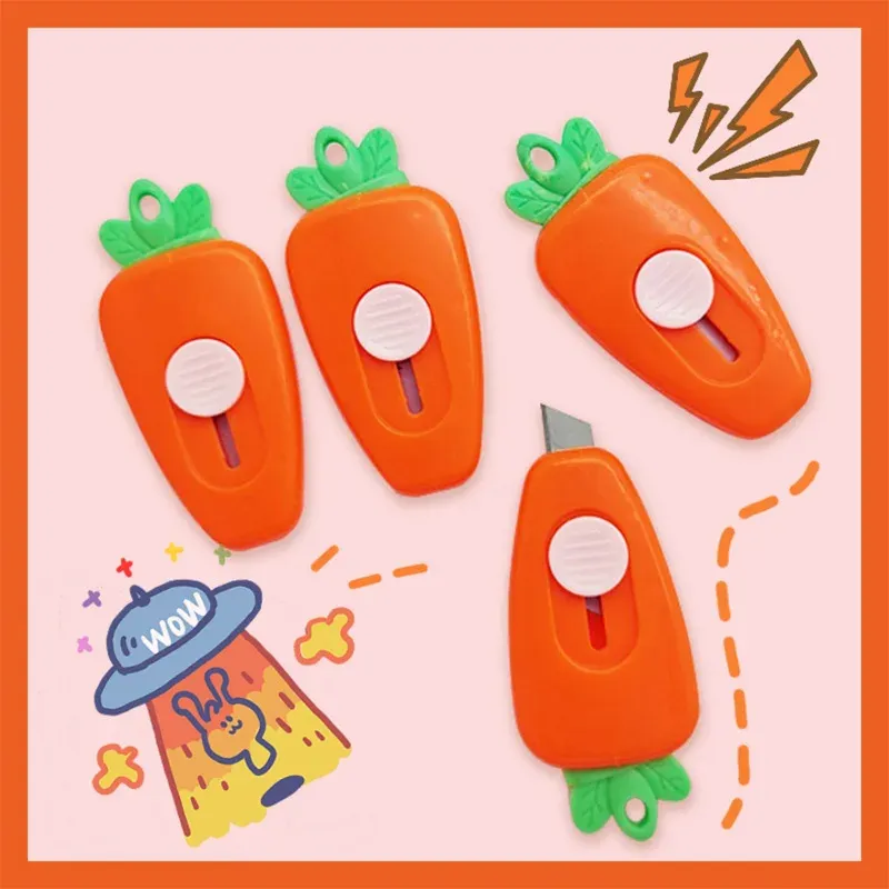 Lytwtw's Kawaii Mini Pocket Carrot INS Allzweckmesser Box Messer Papierschneider Handwerk Verpackung Briefpapier