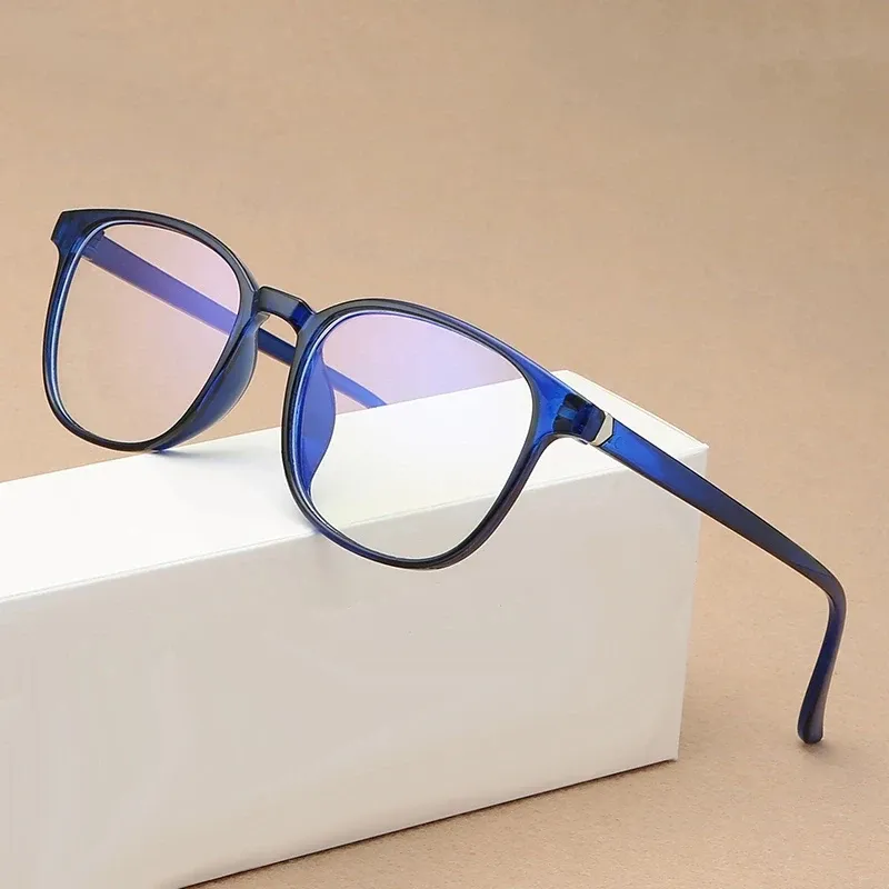 Transparente quadratische Computer Brille Rahmen Frauen Männer Anti Blau Licht runde Brillen Blockieren Gläser Optische Spektakel Brillen
