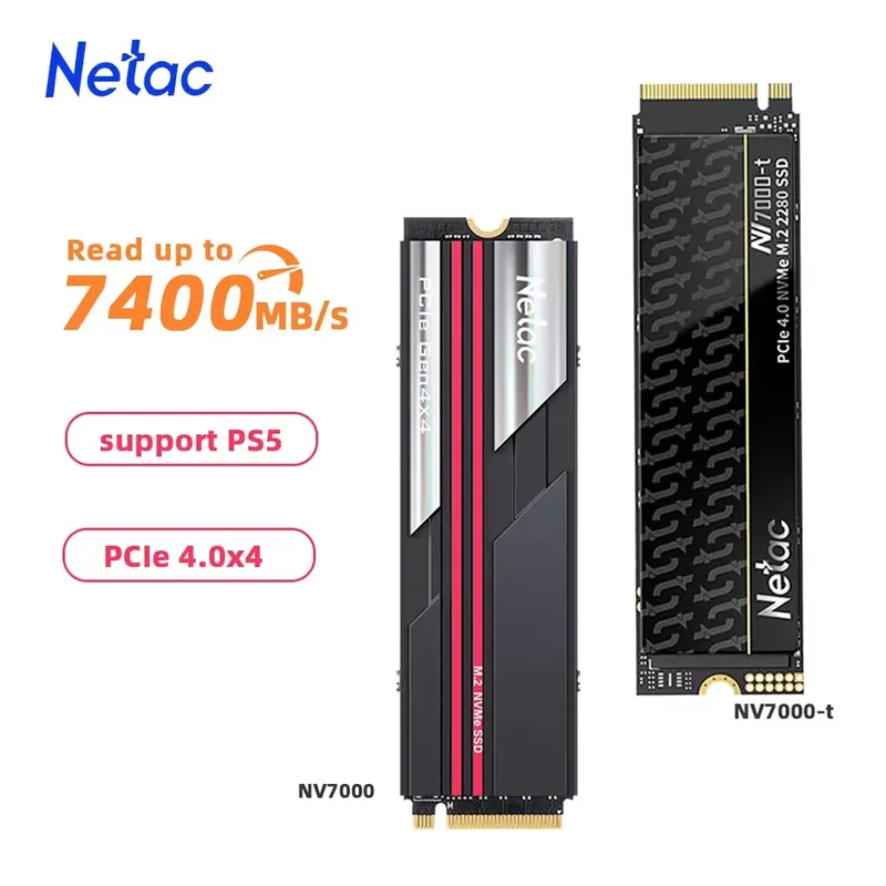 Netac 7400 MB/s SSD NVMe M2 2 TB 1 TB 512 GB 4 TB interne Solid-State-Festplatte M.2 PCIe 4.0x4 2280 SSD-Festplatte für PS5 Laptop PC