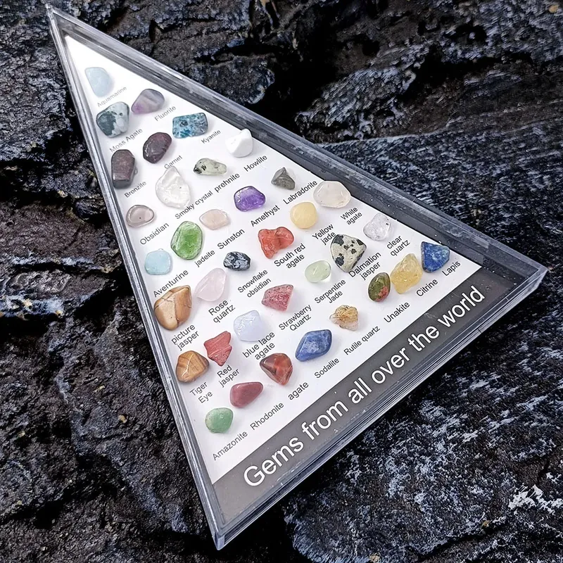 36 Stück Edelstein Quarz Kristall Chakra Heilsteine und Kristalle Set Sechseck Rosenquarz Edelsteine für Medikamente Schlafzimmer Dekor