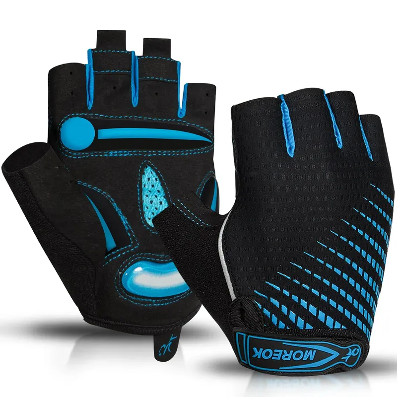 MOREOK Fahrradhandschuhe, atmungsaktive Fahrradhandschuhe, 5 mm Gel-Pads, rutschfeste Mountainbike-Handschuhe, MTB-Rennrad-Handschuhe für Männer und Frauen