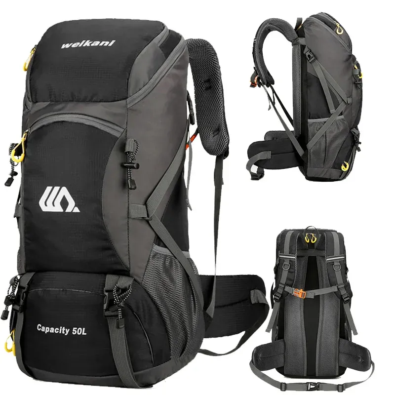 50L Reise Rucksack Camping Männer Große Wandern Tasche Tourist Rucksack Wasserdichte Outdoor Sport Klettern Bergsteigen Tasche Gepäck