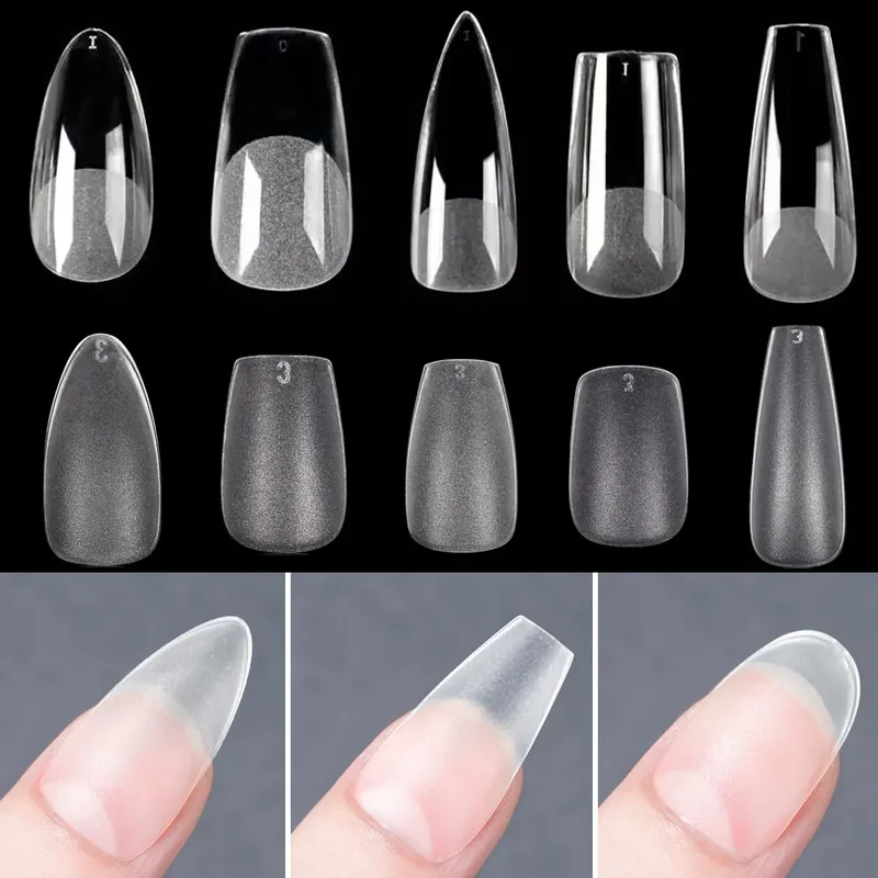120 teile/beutel Matte Drücken Auf Nagel Tipps Weiche Volle Abdeckung Falsche Nägel Oval Mandel Geformt Gefälschte Nagel