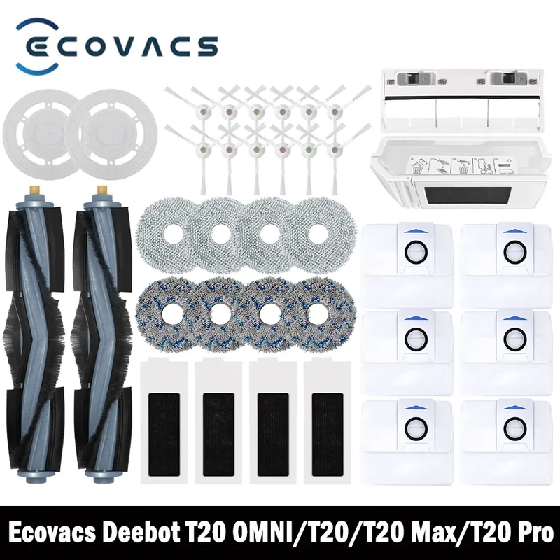 Ecovacs Deebot T20 OMNI/T20/T20e/T20 Pro Zubehör Hauptseitenbürste Mopptuch HEPA-Filter Staubbeutel Ersatzteile