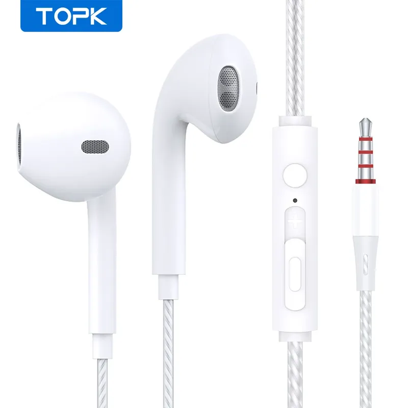 Topk f20 In-Ear-Kopfhörer Hifi-Sound-Qualität in HD-Mikrofon Universal 3,5mm Stecker original hochwertige Headset Sport-Headset
