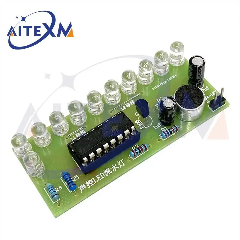 Sprachaktiviertes LED-Wasserlicht-Kit CD4017 Laternensteuerung, lustige elektronische Produktion, Unterricht, Ausbildung, DIY-Elektronik-Kit-Modul