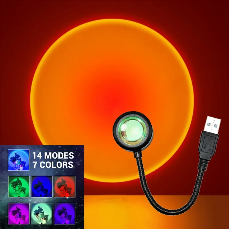 LED Sonnenuntergang Lampe Nachthimmel USB Projektor Geburtstag Party Dekoration Stimmung Lichter Für Schlafzimmer Wohnzimmer Wand Fotografie