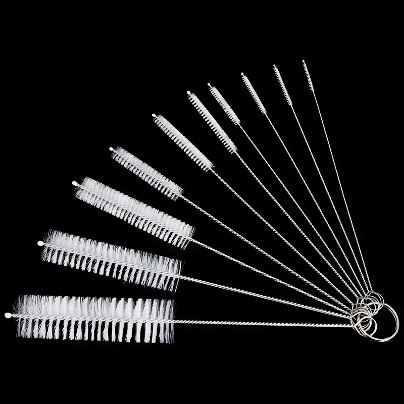 10 teile/satz Edelstahl Weiche Haar Pinsel Pipette Reagenzglas Baby Flasche Pinsel Multifunktionale Haushalts Reinigung Werkzeuge Set