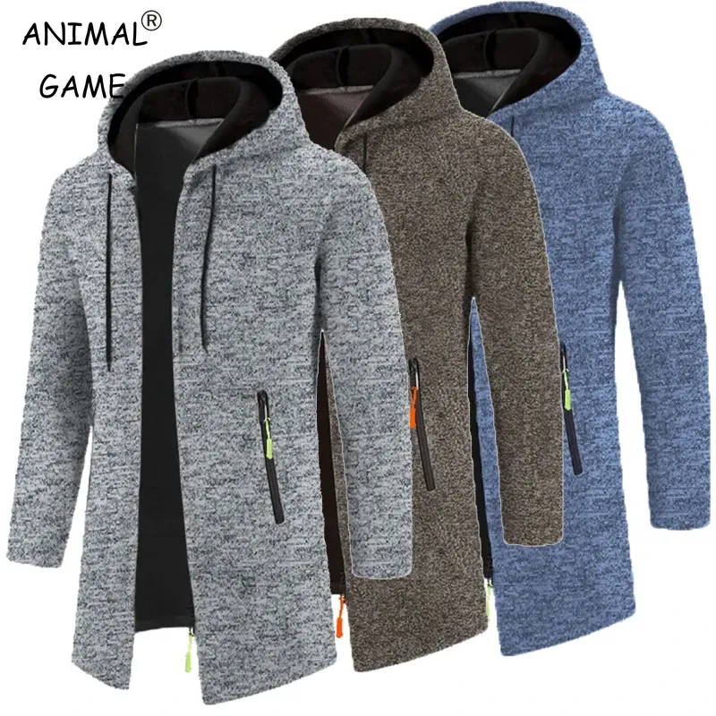 Sweatwear Herren Hoodies Langarm Sweatshirts für Männer Reißverschluss Kapuze Herren Oversize Winter Top Jacke Mantel Schwarzer Pullover