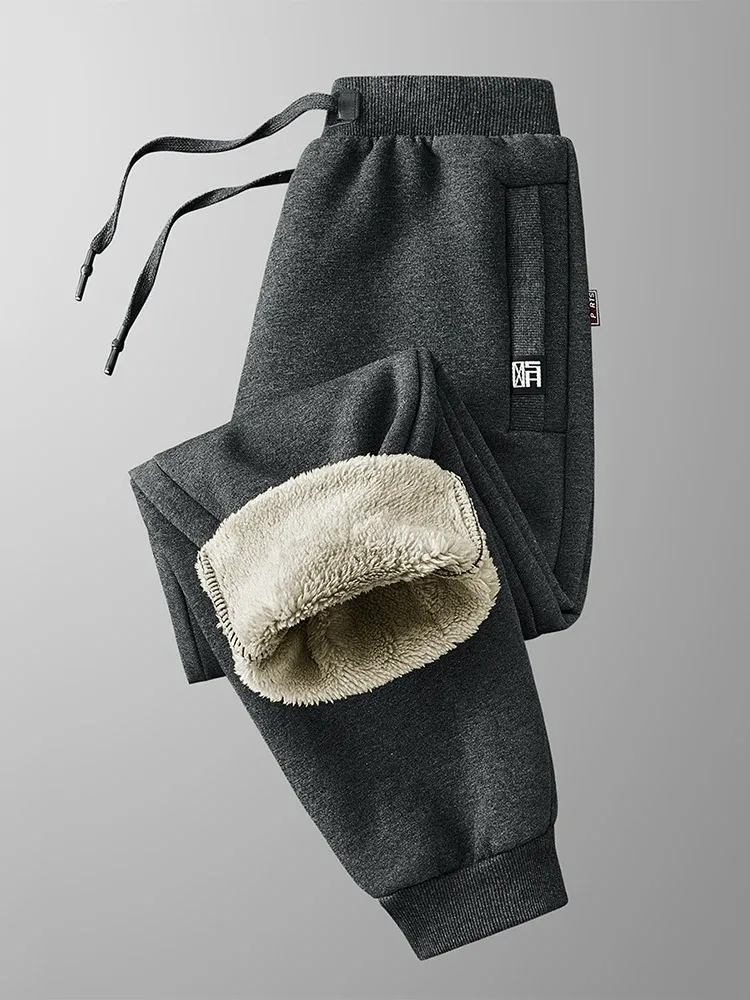 Winter männer Jogginghose Dicke Warme Fleece Jogger Sportswear Zip Taschen Baumwolle Lässige Track Hosen Plus Größe 6XL 7XL 8XL