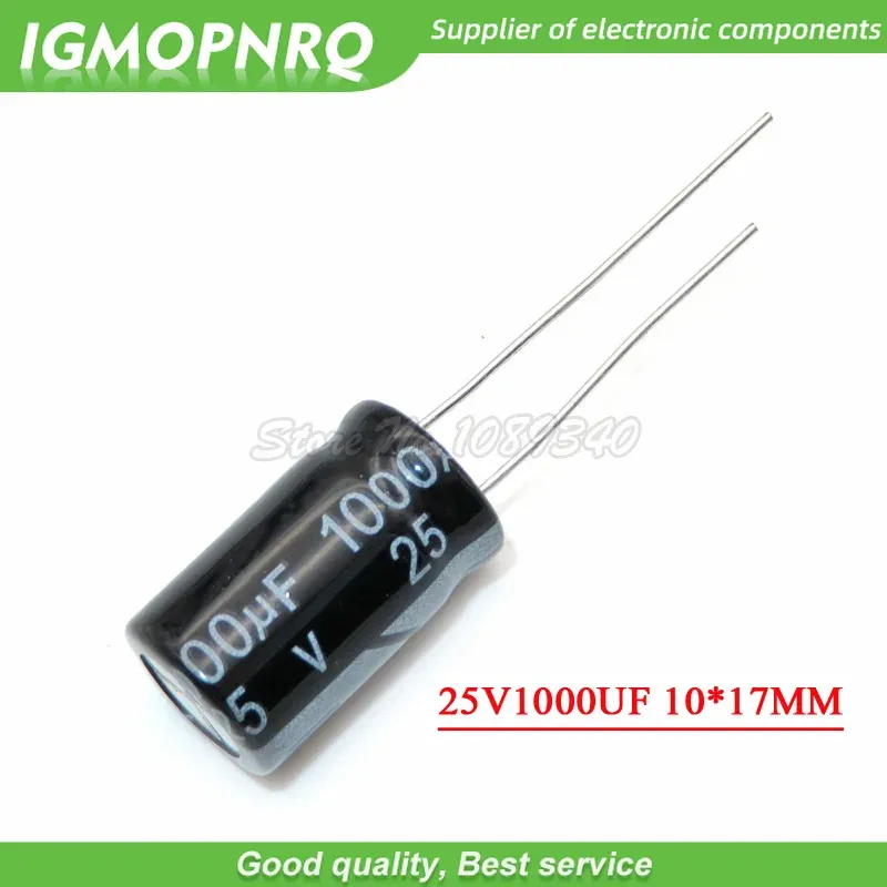 10PCS 25V1000UF 10*17mm 1000UF 25V 17*10 aluminium-elektrolytkondensator