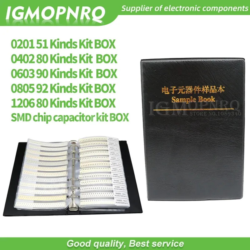 1 Buch 0201 0402 0603 0805 0402 SMD-Chip-Kondensator-Kombinationssatz 0,5 PF ~ 10 uf Kondensator Musterbuchkondensator