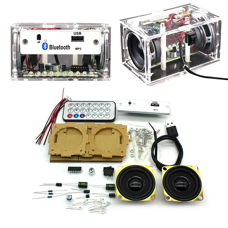 Weiß DIY Elektronik Kit Bluetooth Lautsprecher Elektronik DIY Löten Projekt Kit Lehr Praxis Bluetooth Stereo Lautsprecher