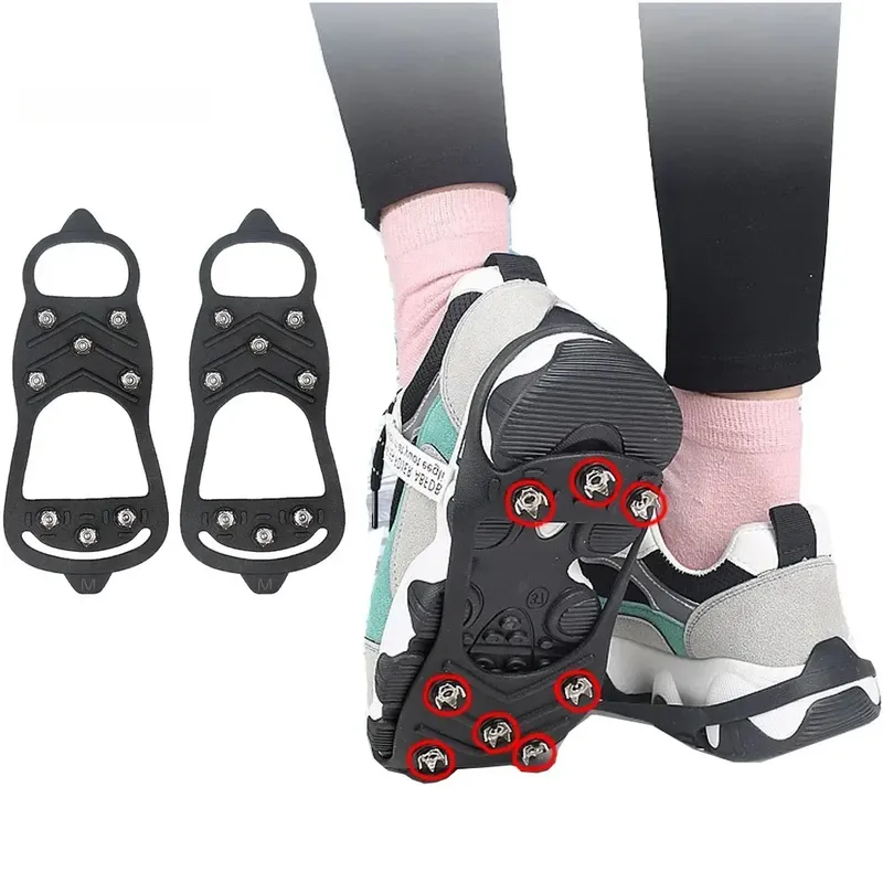 8-Zähne Eisgreifer Spike für Schuhe Winter Outdoor Anti-Rutsch Wandern Bergsteigen Eis Schnee Steigeisen Anti-Rutsch-Schuhüberzüge