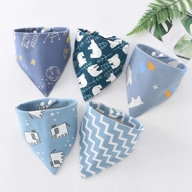 5 stücke Baby Speichel Handtuch Dreieck Schal Reine Baumwolle Bandana Wasserdichte Lätzchen Neugeborenen Jungen Mädchen Saugfähigen Tuch Lätzchen Speichel Schal