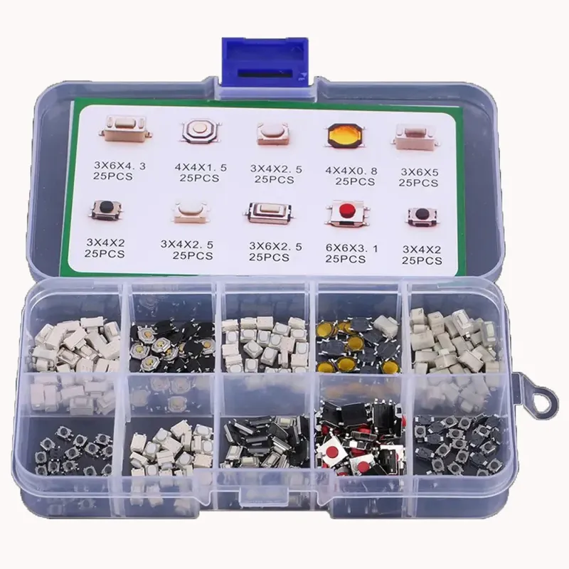 100/200/250 stücke 10 Arten Langlebige Auto Fernbedienung Tablet Actile Push Button Schalter Auto Schlüssel Taste Touch mikroschalter mit Box