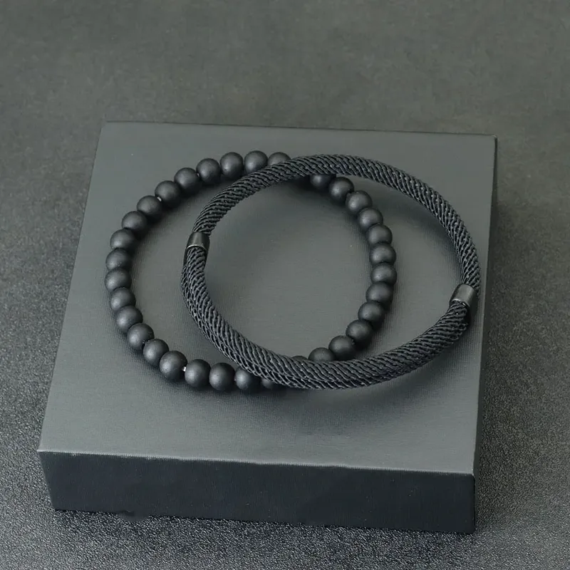 Mode Herren Armband Set 2 stücke Schiebe Einstellbare Glück Rot Faden Armband Accesorios Hombre Geschenke Für Ihn Armband Herren Joias