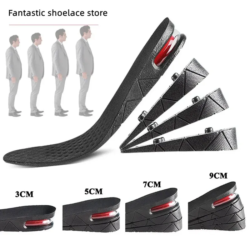 1 Paar Einlegesohlen zur Erhöhung der Höhe für Füße, Vorlagen, 3/5/7/9 cm, Schuheinlagen mit variabler Höhe, für Männer und Frauen, stoßdämpfende, wachsende Sohle