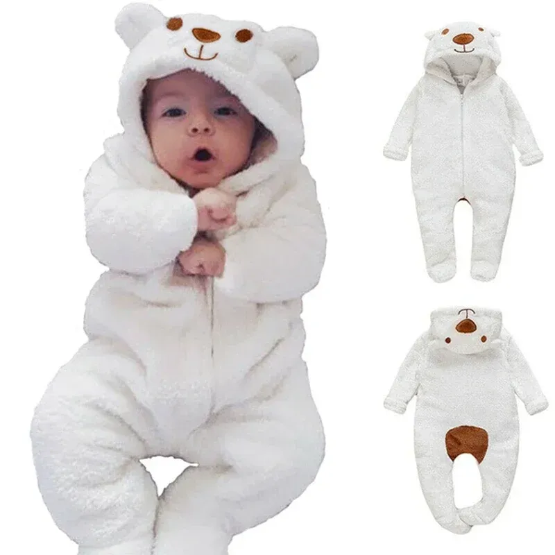 Neugeborenes Baby Junge Mädchen Kinder Bär Kapuzen Strampler Overall Body Kleidung Outfits Langarm Overall Kleinkind Einteiliges Outfit