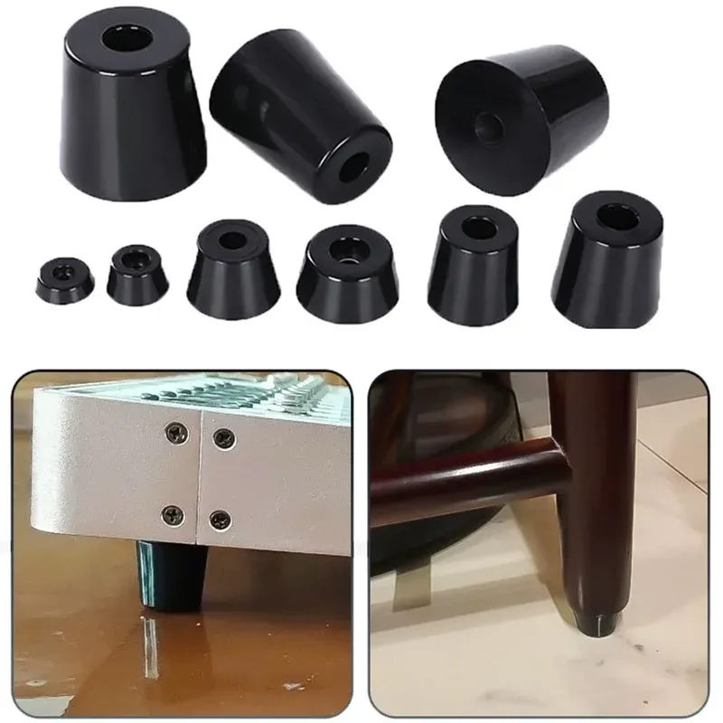 8 stücke Anti Slip Möbel Beine Füße Schwarz Lautsprecher Schrank Bett Tisch Box Konische Gummi Shock Pad Boden Schutz Möbel teile