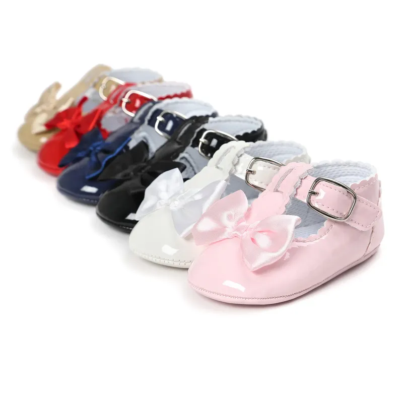 Meckior Baby Mädchen Schuhe klassische Bowknot Gummis ohle Anti-Rutsch-Pu Mädchen Kleid Schuhe erste Walker Kleinkind Krippe Babys chuhe