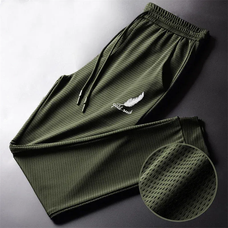 Herrenmode, schnell trocknende Hose, leicht, zum Wandern, Joggen, Laufen, atmungsaktiv, für Workout, Fitnessstudio, knöchelgebundene Sporthose