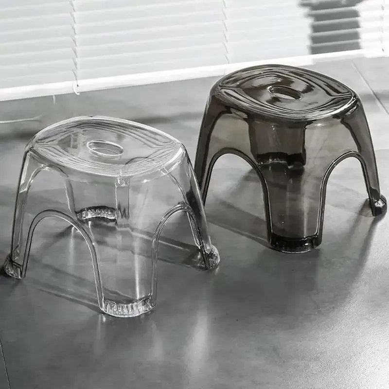 Badezimmer-Badehocker, rutschfest, transparent, Schuhwechselhocker, Toilette, verdickter Kunststoff, niedriger Hocker für Badezimmer, Nachttisch
