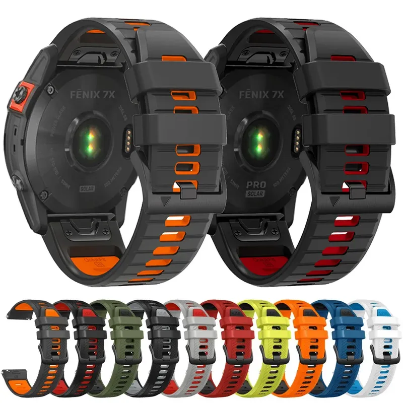 22 26 MM Silikon Armband Armband Für Garmin Fenix 7 7X 6X 6 Pro 5 5X Plus Epix Gen2 Enduro 2 Armband QuickFit Release Bracele