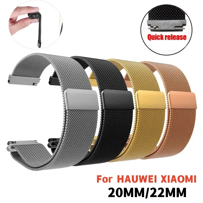 Magnets chnalle Mailänder Edelstahl armband für Samsung Watch4 Huawei GTR2 16mm 18mm 20mm 22mm Casual Fashion Uhr Access ori