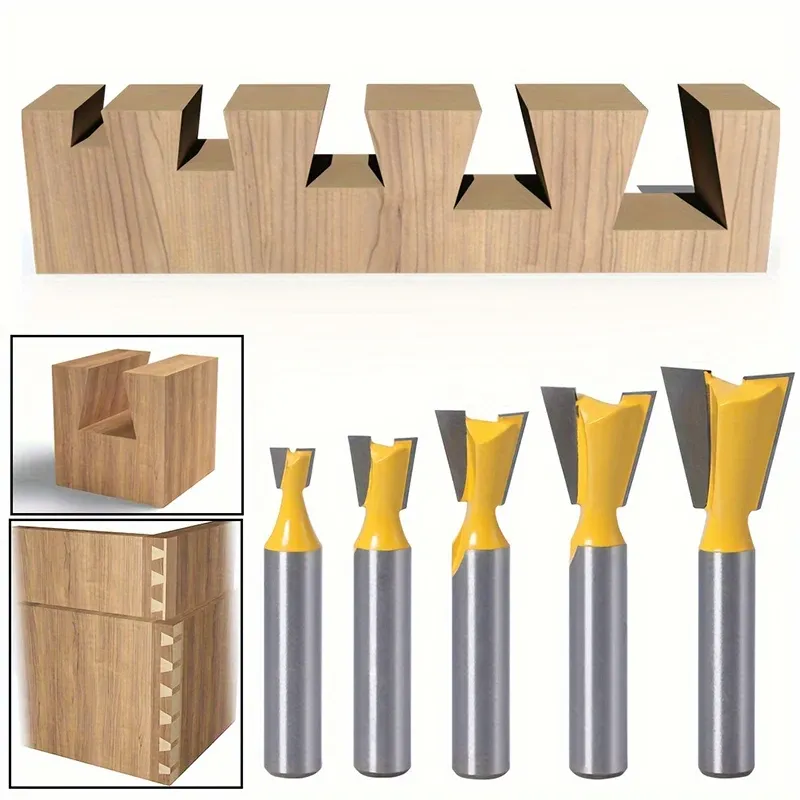 5-teiliges Set für Holzbearbeitungswerkzeuge – 8-mm-Schaft-Schwalbenschwanzsäge, Schnitzmesser, Mini-Schwalbenschwanzsäge, Nutenflugzeug und Tischlermesser