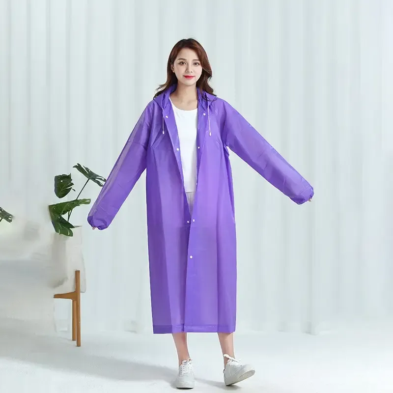1pc Kapuze Regenmantel Frauen Männer undurchlässig verdickt wasserdichte Tourismus Outdoor-Wandern Regen Poncho Outdoor-Produkte