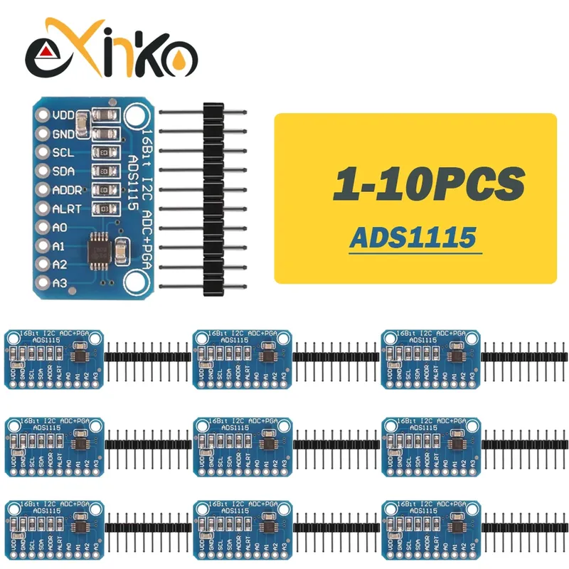 1–10 Stück ADS1115 ADC ultrakompaktes 16-Präzisions-ADC-Modul-Entwicklungsboard