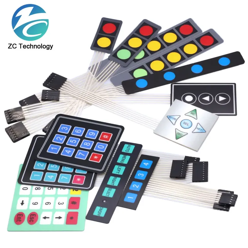 1*2 3 4 5 schlüssel Taste Membran Schalter 3*4 4X5 Matrix Array Tastatur 1X6 Tastatur mit LED Control Panel Pad DIY Kit Für Arduino