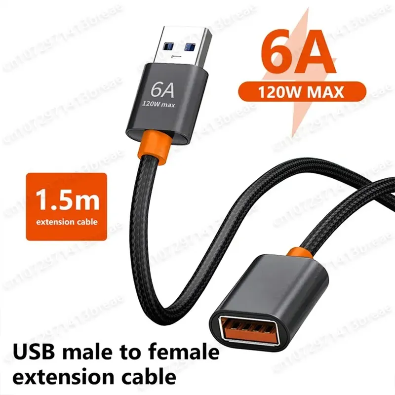NNBILI 6A USB 3.0/2.0 Verlängerungskabel Hochgeschwindigkeits-Datenübertragung für PC Laptop TV Xbox One/Serie X SSD HDD SuperSpeed Extender ﻿