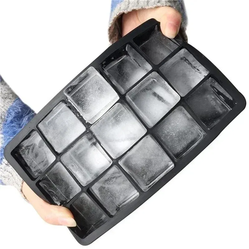 Neue 15-Gitter-Silikon-Eiswürfelform, große Tablettform, Eiswürfelbereiter, ungiftig, langlebig, für Bar, Pub, Wein, Eisblöcke