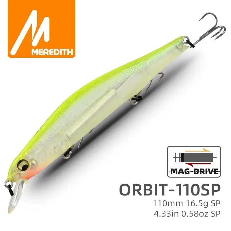 MEREDITH ORBIT-110SP Orbital Magnetic System Top Angelköder Minnow Wobbler Hochwertige Angelhaken zum Angeln