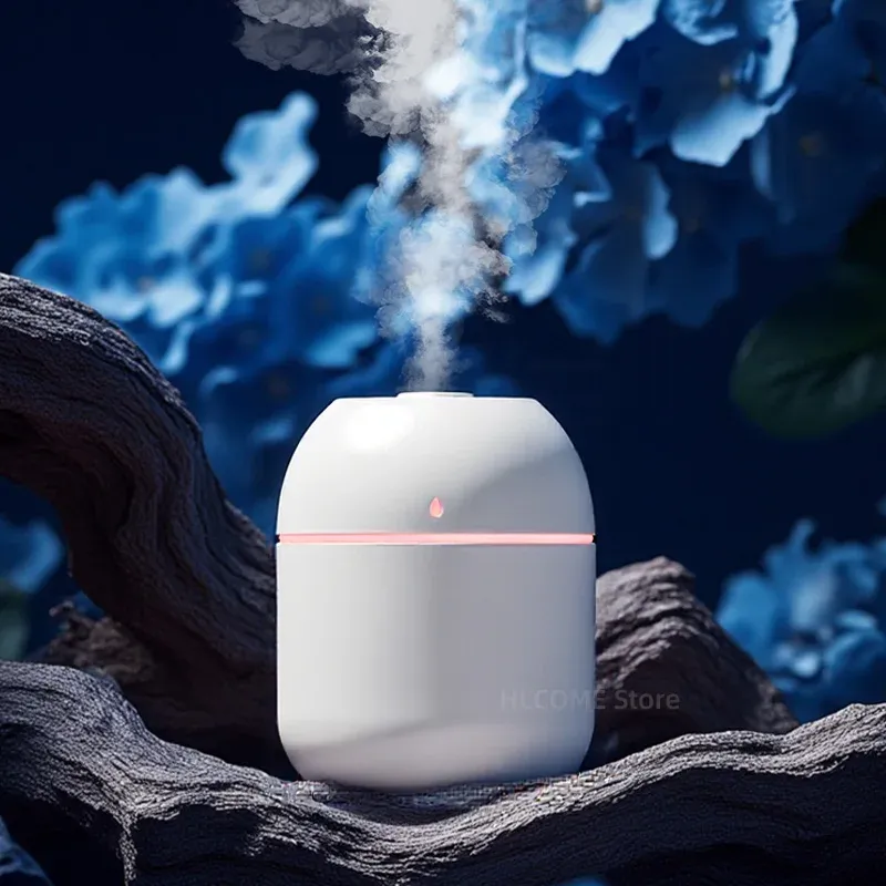 USB-Luftbefeuchter, Zerstäuber, Aromaöl-Diffusor, stumm, 220 ml, Luftbefeuchter mit Nachtlampe für Auto, Schlafzimmer, kühler Nebelsprüher