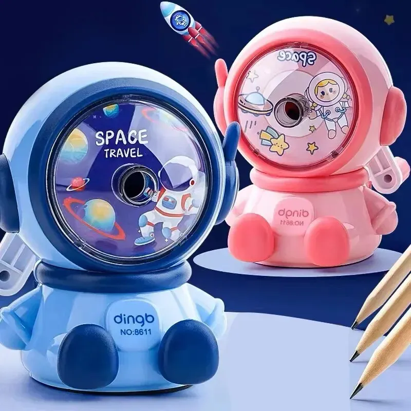 1pc Astronaut Cartoon Bleistift spitzer Studenten Bleistift schärfer Handkurbel manueller Anspitzer Cartoon Bleistift schneider für School stat