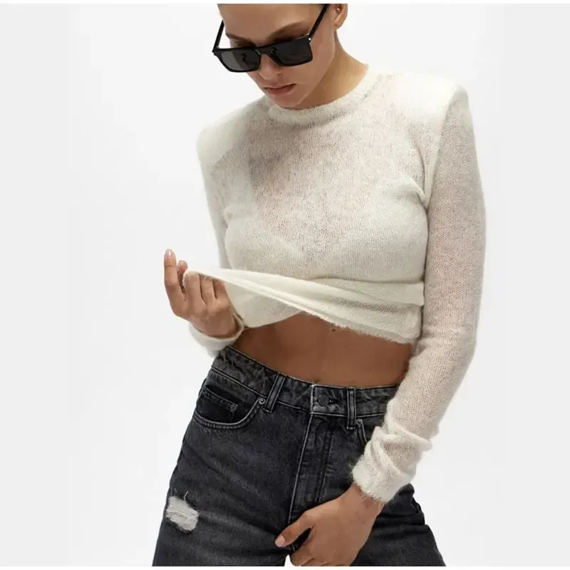 Frauen Elegante Weiche Frauen Gestrickte Pullover Pullover Dame Casual Rundhals Langarm Pullover 2024 Frühling Herbst Weibliche Outwear