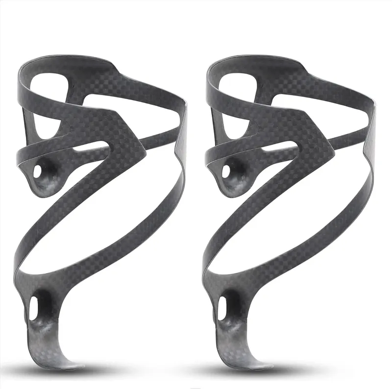 HUALONG 3K Carbon Faser Fahrrad Wasserflaschenhalter Rennrad MTB Gravel Fahrrad Wasserflaschenhalter Käfige, Mattschwarz, Gewicht (16 ± 2 g)