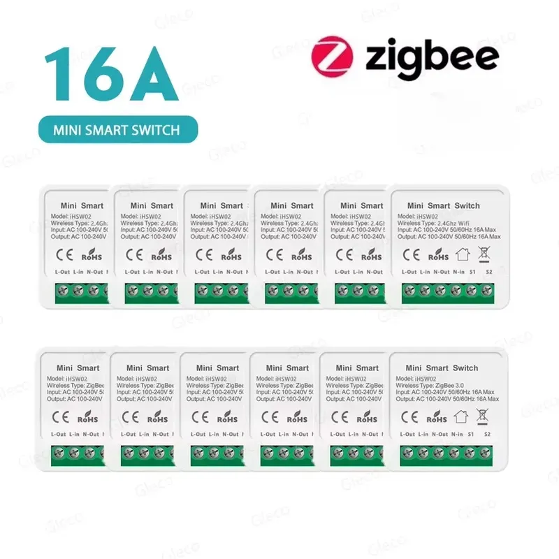 Zigbee 3.0 Mini Smart DIY Schalter 2-Wege 1/2-Kanal-Steuerung Smart Home Relais Automatisierungs-Breaker Kompatibel mit Tuya Alexa Google Home